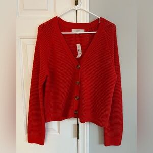 Loft Women’s Stitchy V Neck Cardigan (size M)